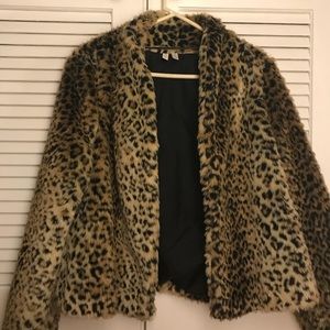 Fluffy faux cheetah fur jacket!